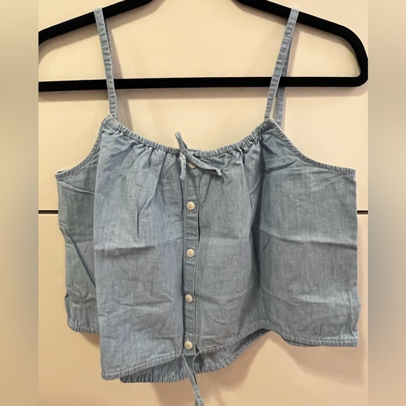 Madewell Chambray Meriden Top in Vineshire Wash Blue Size - Picture 13 of 15